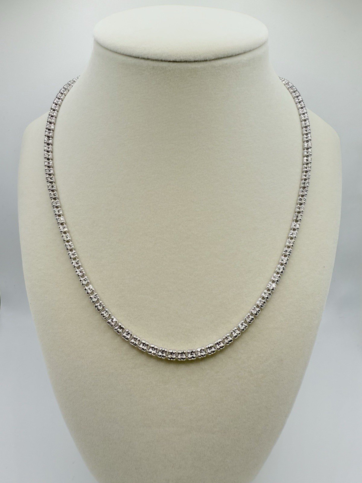 925 3mm 22” Solid Ice Chain Necklace Sterling Silver