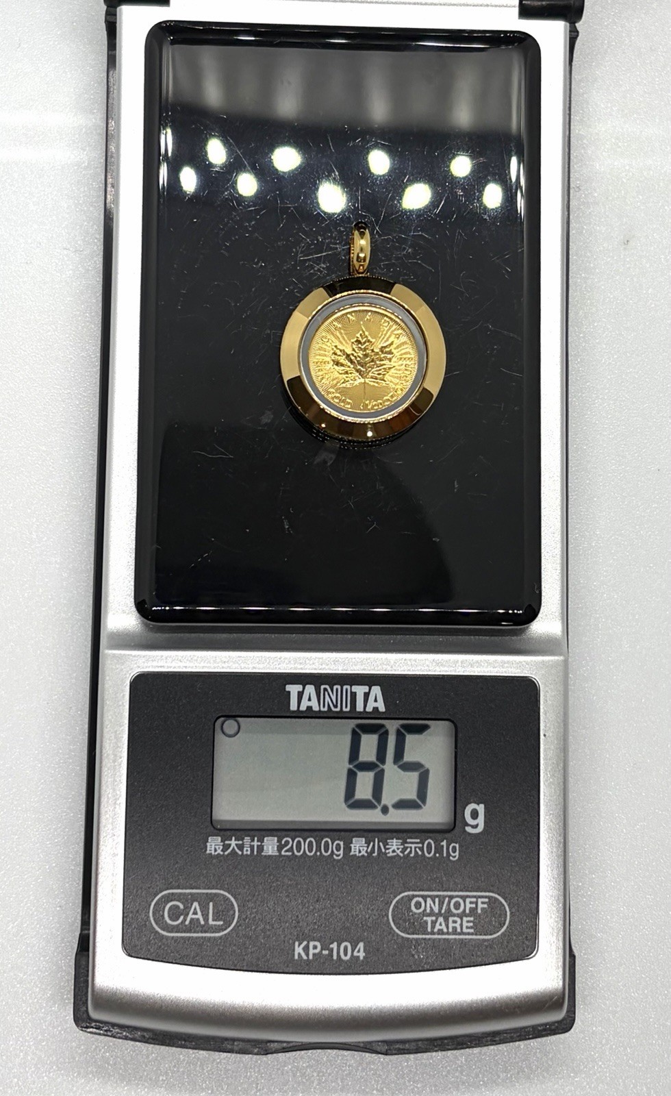 Canada Maple Leaf 24K Gold Coin 1/20 oz Stainless Steel Pendant Top Gold