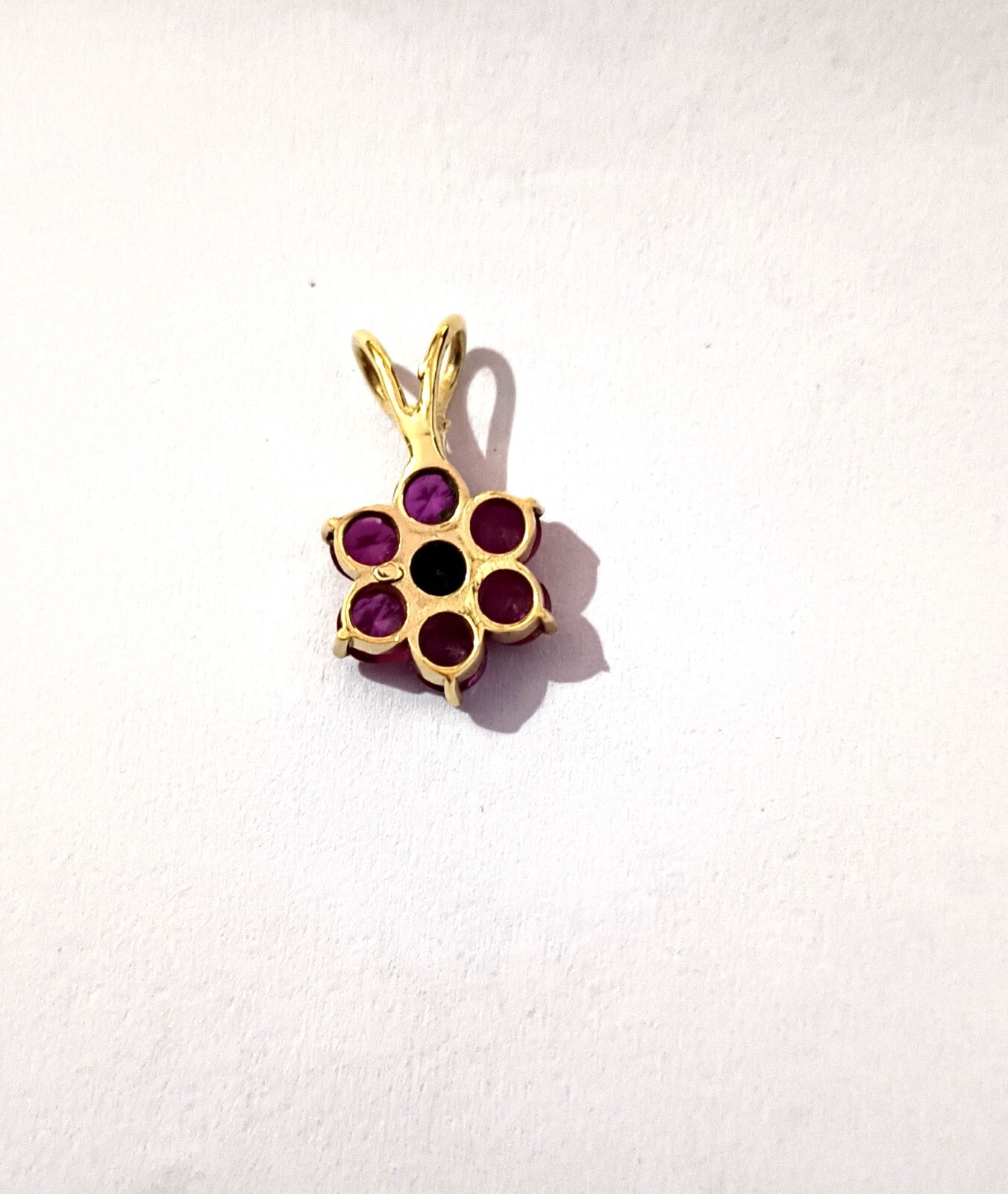 Natural Ruby &Sapphire Pendant Necklace 14K Solid Gold Plating Gemstone Necklace