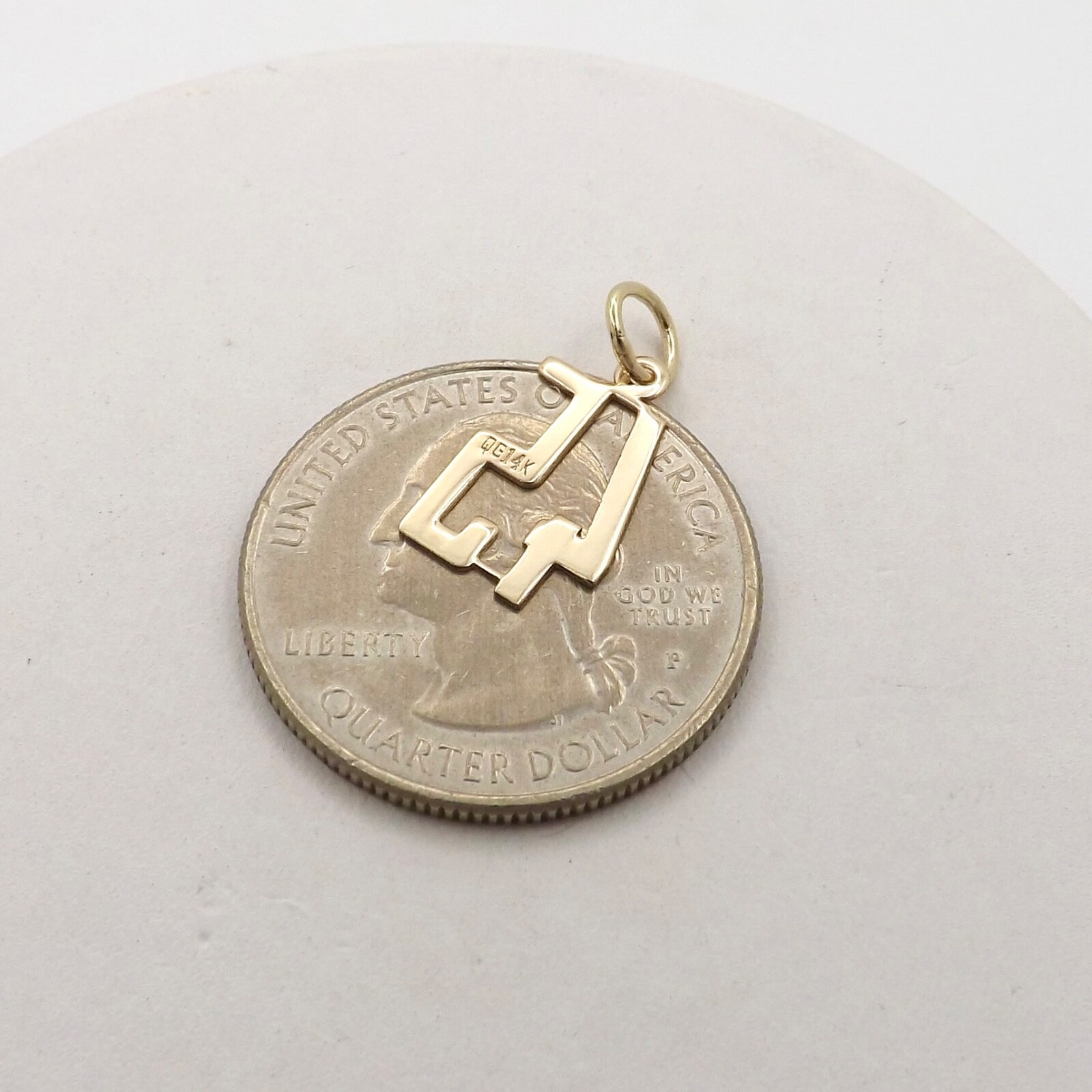 14k Gold 45th Birthday Anniversary Sports Jersey 45 Charm Pendant New