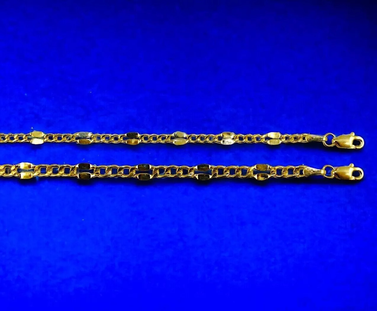 10K Yellow Gold 3mm-5mm SOLID Mirror Figaro Necklace Bracelet Chain Link 7″-30″