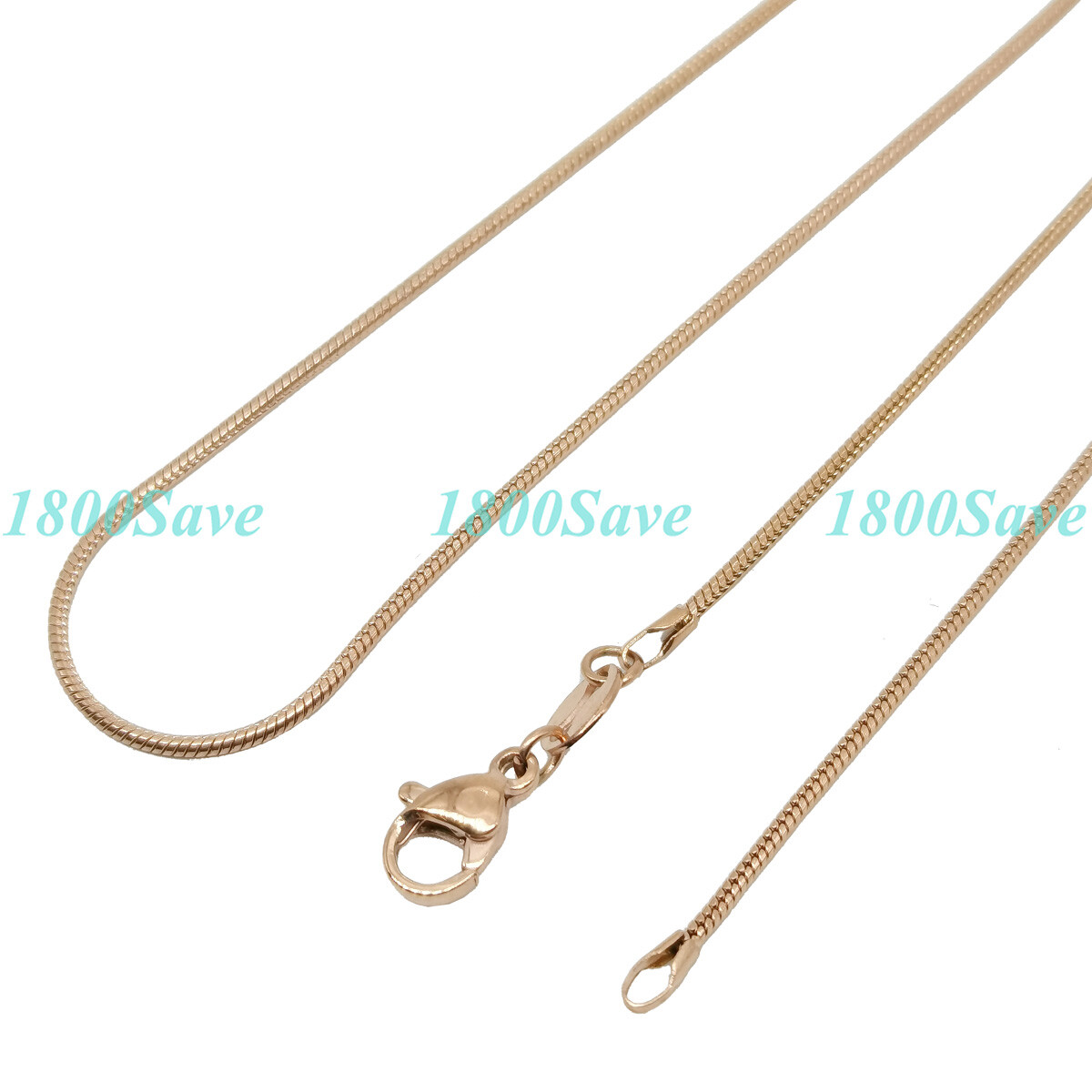 Solid 18K Rose Gold Filled HypoAllergenic 1.2mm Snake Chain Necklace 16-24″ N126