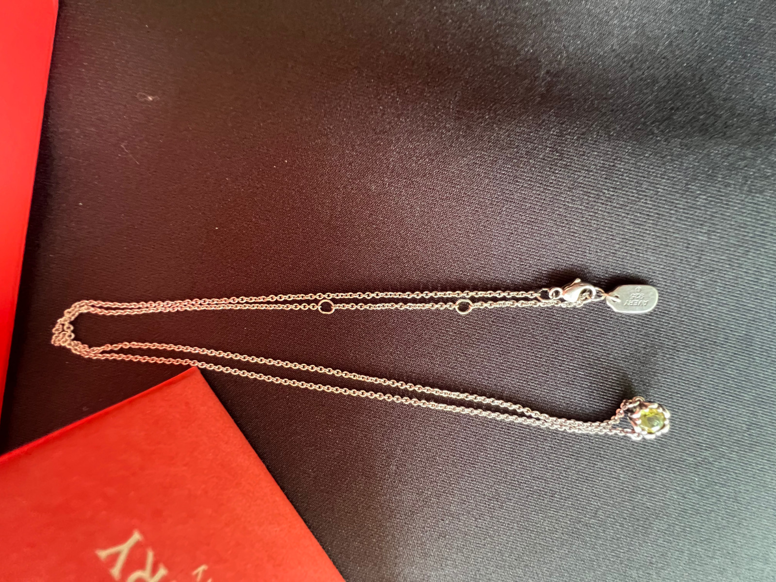 James Avery Sterling Silver August Cherished Birthstone Peridot Necklace 925