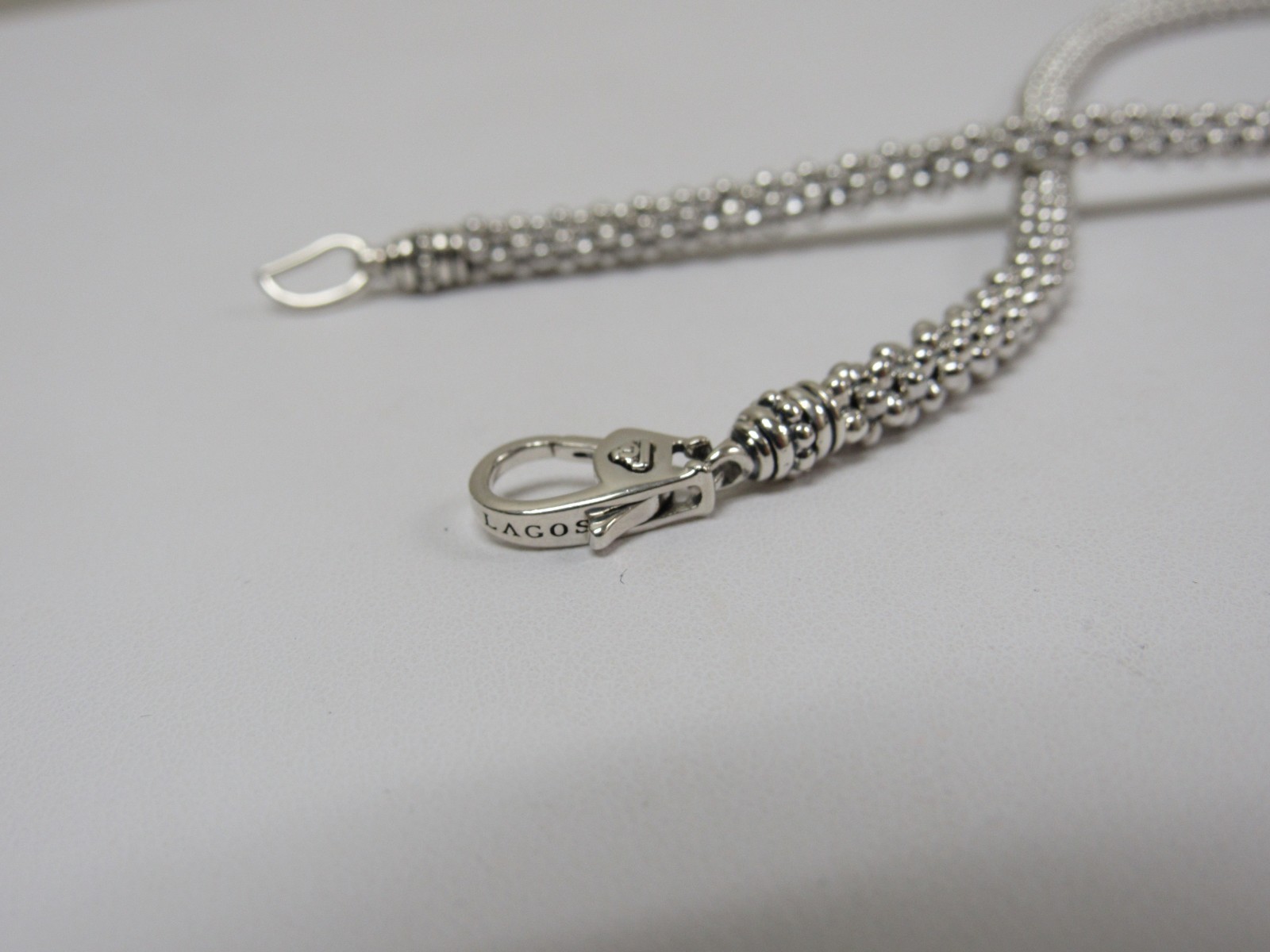 Designer LAGOS Sterling Silver 5mm Signature Caviar Beaded Necklace