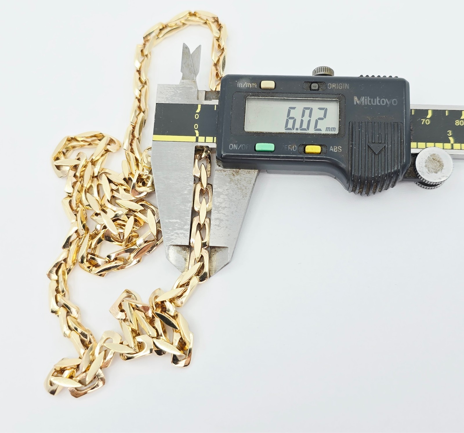 Fancy 14K Karat Solid Yellow Gold Designer Custom Link Chain Necklace – 24″ L