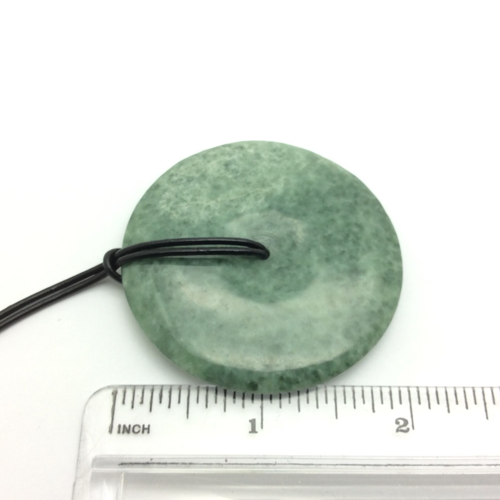 Burma Jade Pendant Bi Disk Large Green Jadeite Jade Stone Necklace Myanmar #21