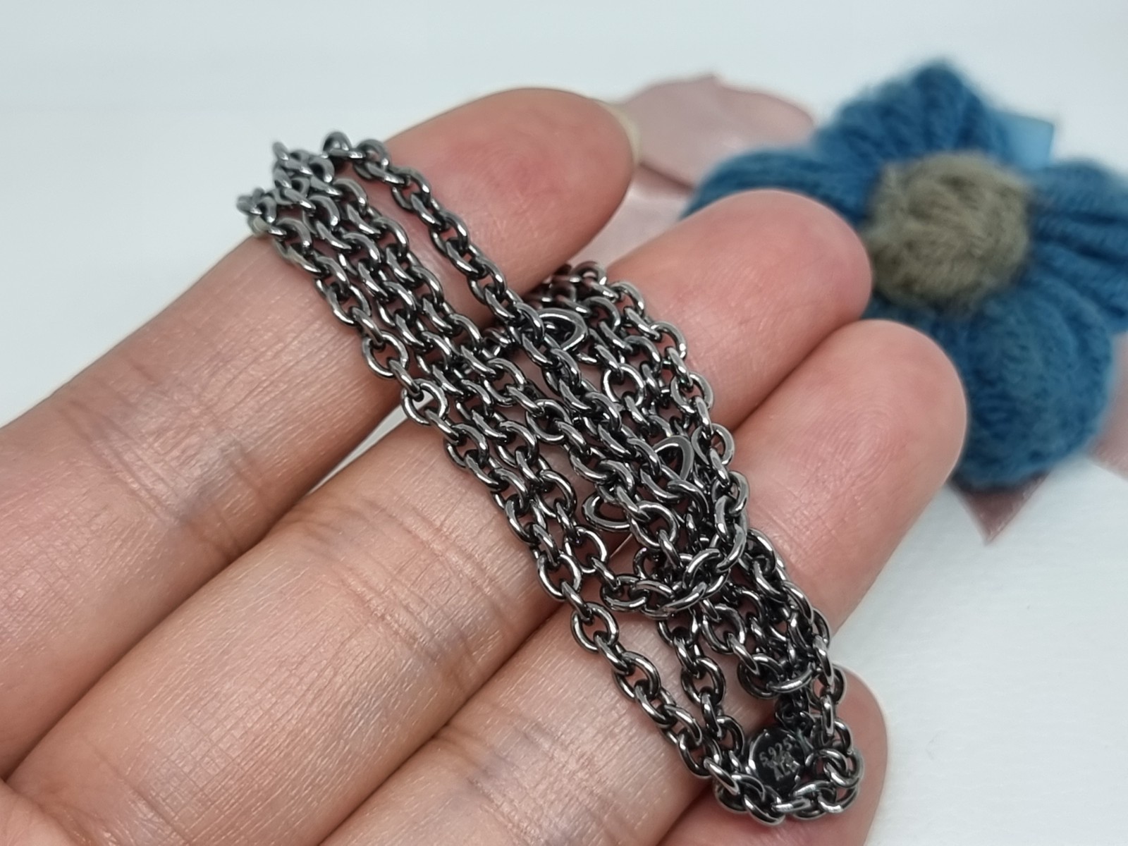 NEW Genuine Pandora Oxidised Silver Open Ends Cable Chain With S Hook 53cm BOXED