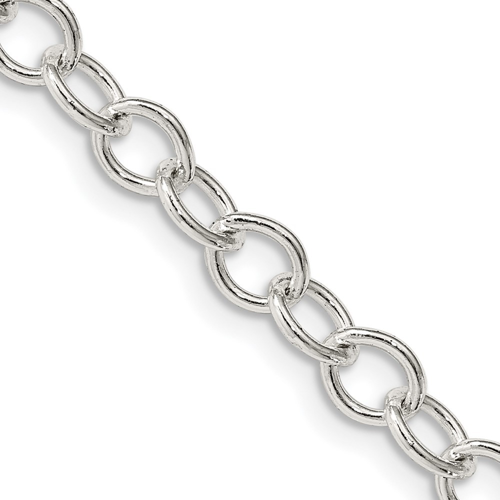 Sterling Silver 5.3mm Oval Cable Chain Necklace 26 In