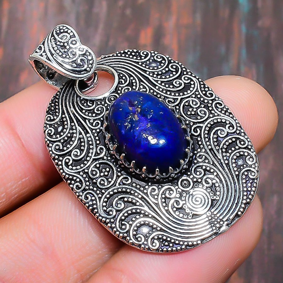 Lapis Lazuli Gemstone Handmade Gift Jewelry Pendant 1.58″ L744