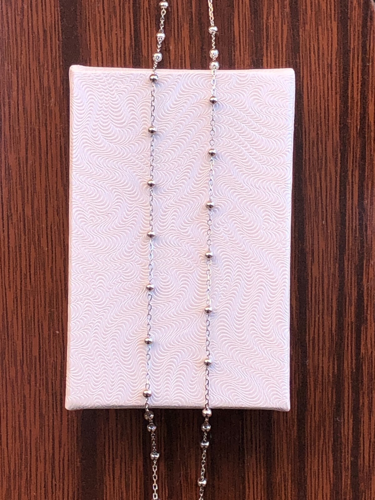 925 Sterling Silver Dainty Ball Station Beaded Chain Necklace Womens 1.8mm 18″