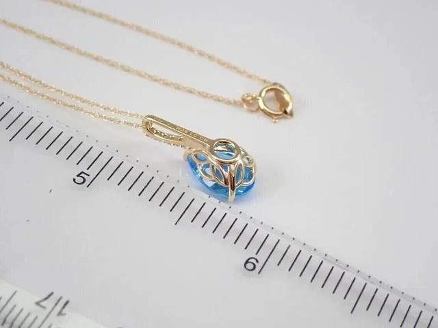 2.50Ct Pear Cut Lab-Created Blue Topaz Teardrop Pendant 14K Yellow Gold Plated