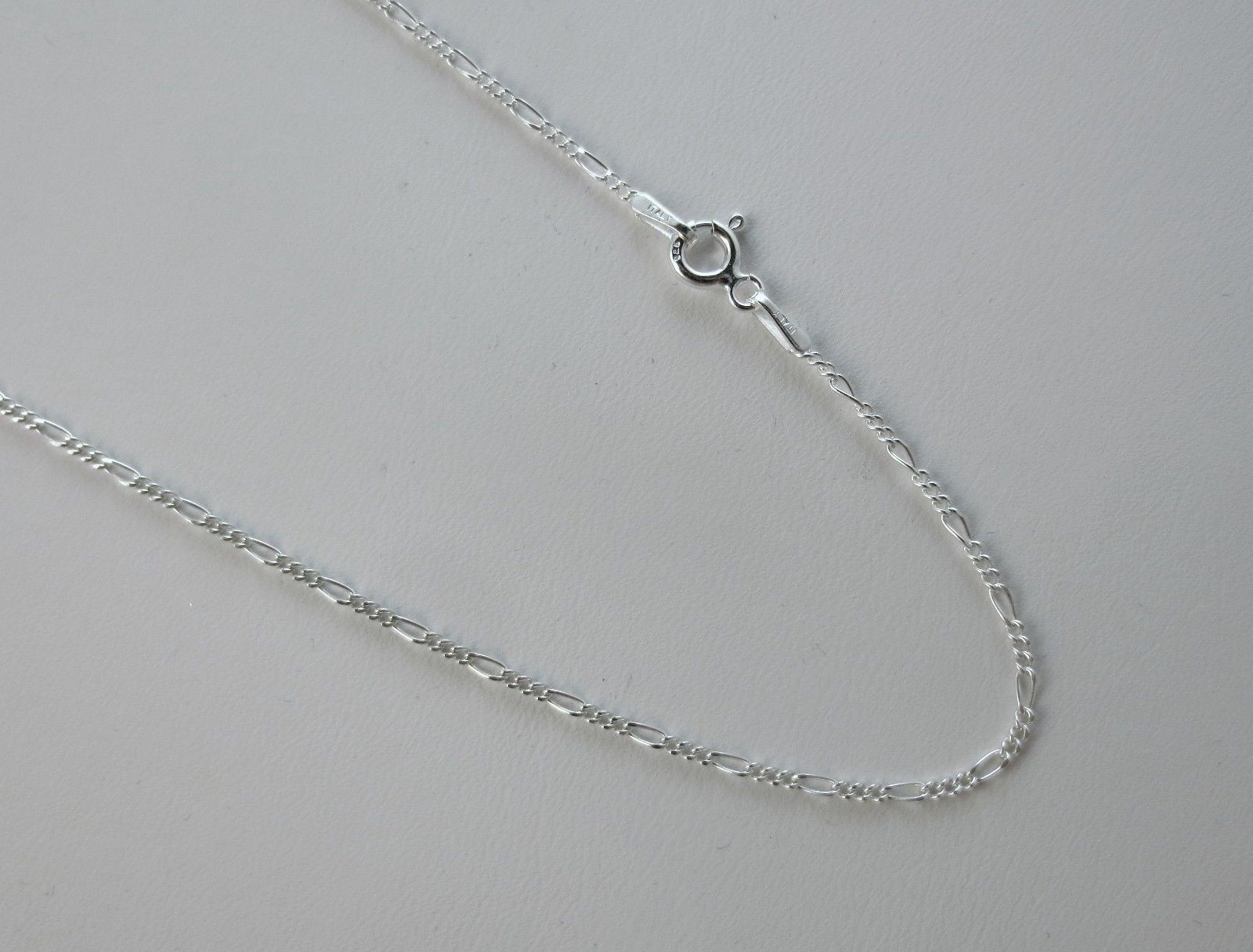 22 inch FIGARO Chain, Pure .925 Sterling Silver, (1mm to 13mm) Italian Necklace