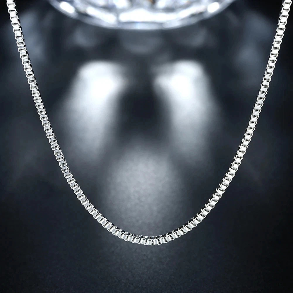925 Sterling Silver Necklace 16/18/20/22/24 inches fine 1.5MM Box chain