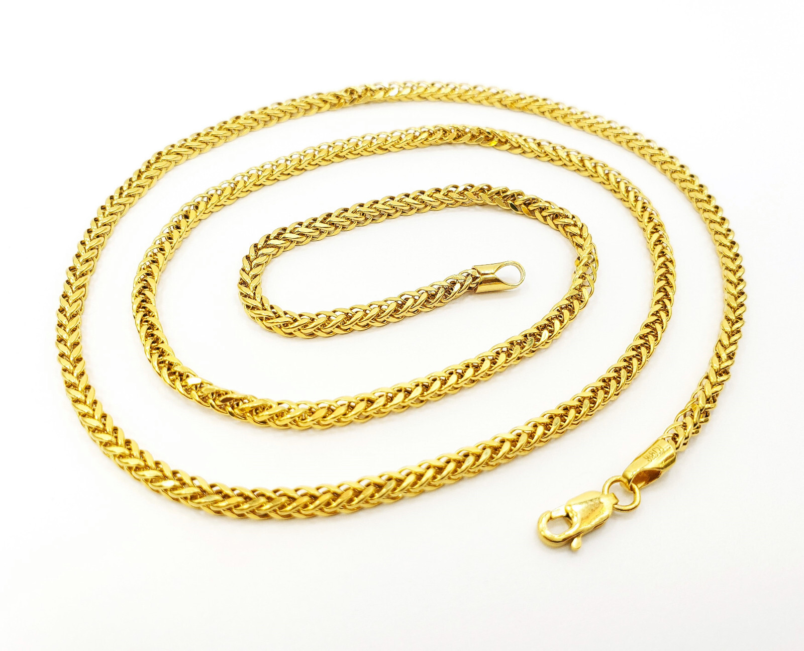 22K Gold Italian Franco Chain Necklace 22.25″ Hollow 2.7mm Genuine Hallmark 916