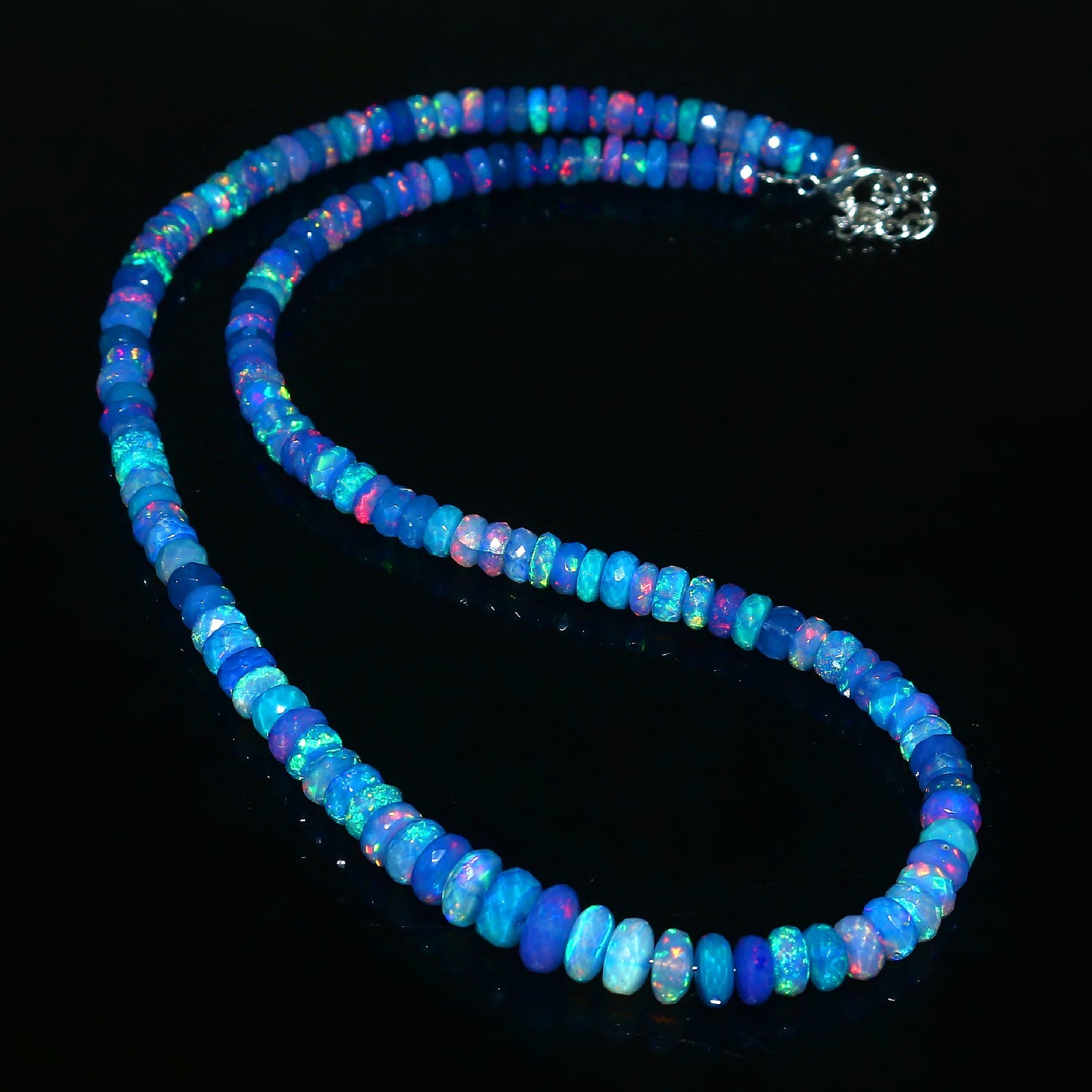 Natural Opal Beads Rondelle Opal beads Blue Color Opal Necklace Gift For Dad