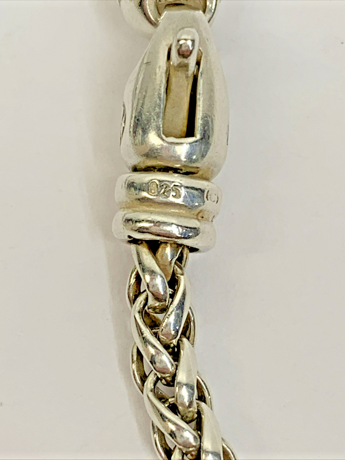 David Yurman Signed 925 Sterling Silver 4mm Wheat Weave Chain Necklace 16″ 23.5g
