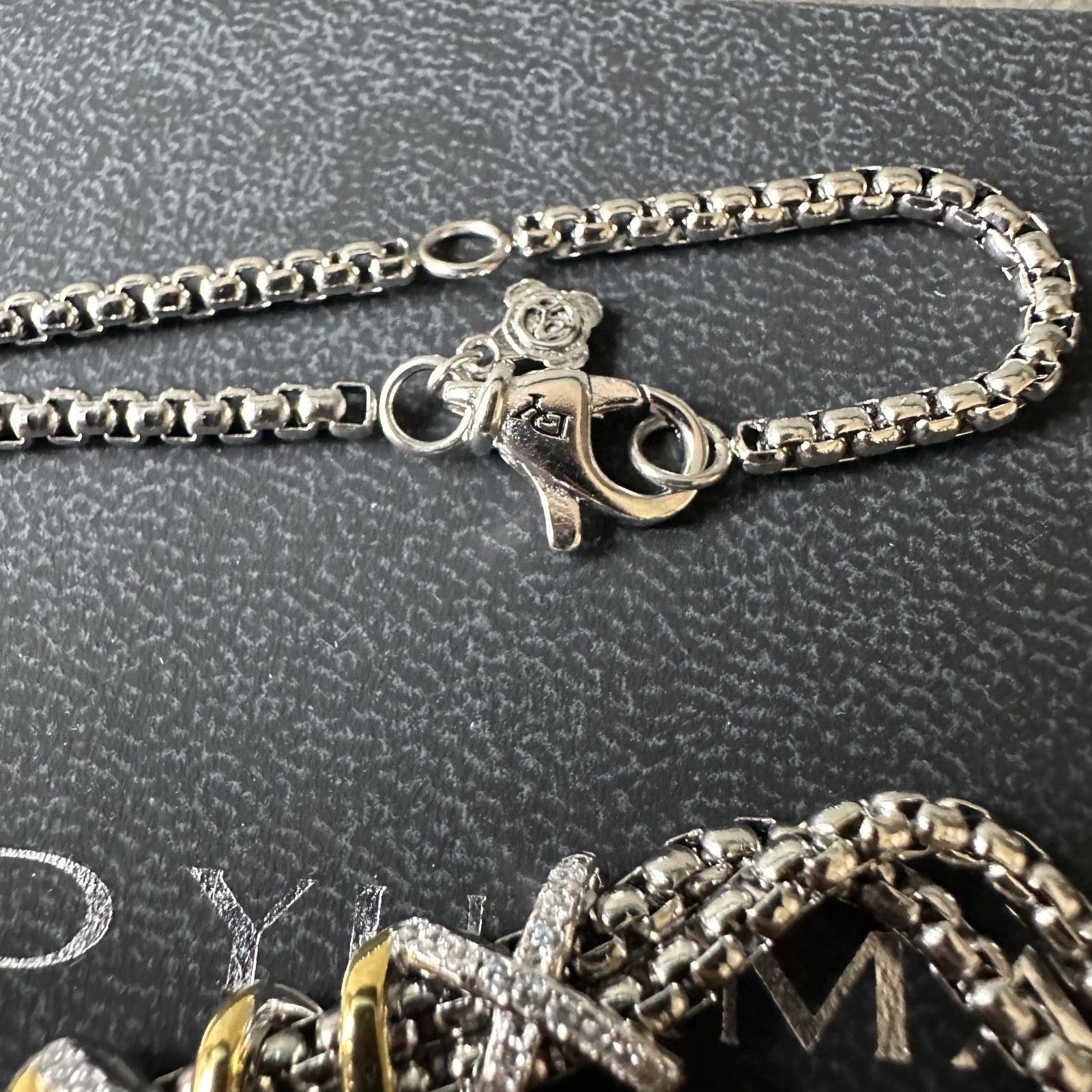 David Yurman Crossover Diamond Necklace 925 Silver 18K Gold Two Tone 19.6IN