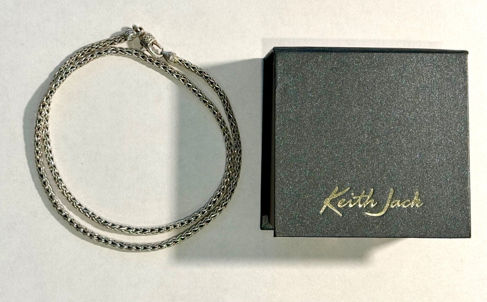 Keith Jack Handmade 925 Sterling Silver Dragon Weave Round Chain 3mm. 20in.