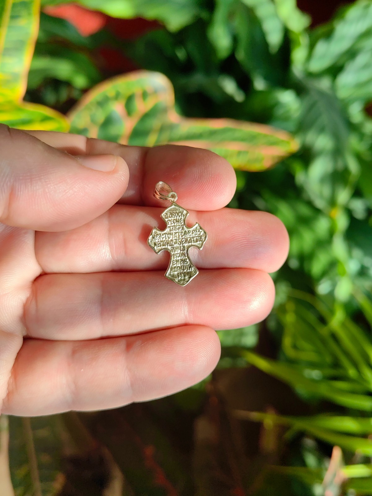 14k solid yellow gold cross pendant, female golden cross, male gold cross,