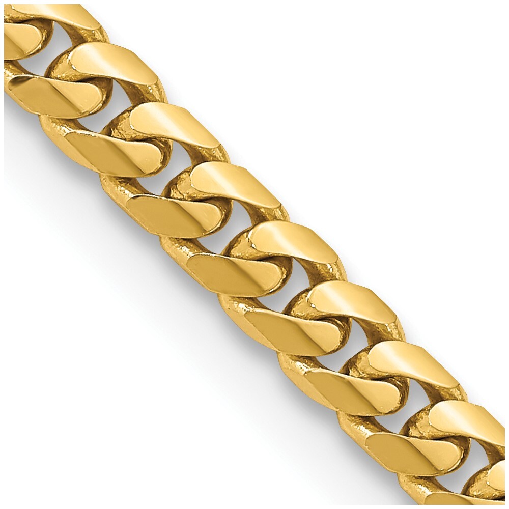 Real 14K Yellow Gold 22 inch 5mm Solid Miami Cuban Link Chain