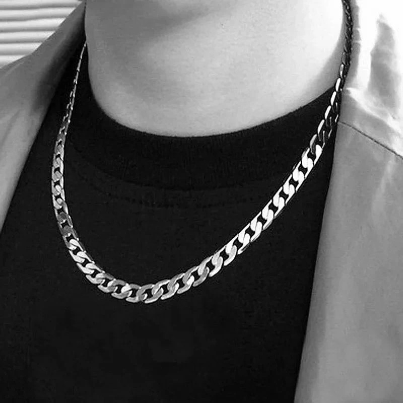 925 Sterling Silver Necklace For Mens Women Classic 6MM Chain Luxury 40cm 16inch