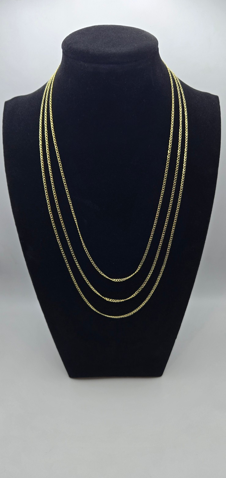 Solid 10K Yellow Gold Cuban Link 2mm Necklaces, 20″ 22″ 24″, Italy