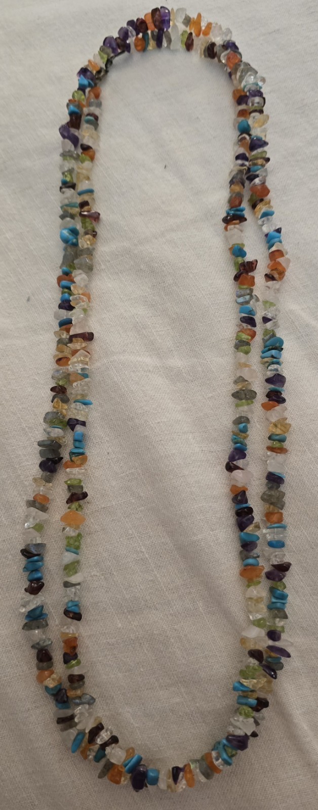 925 SI INDIA SEMIPRECIOUS MULTICOLORED GEMSTONE NECLACE 1980s/90s