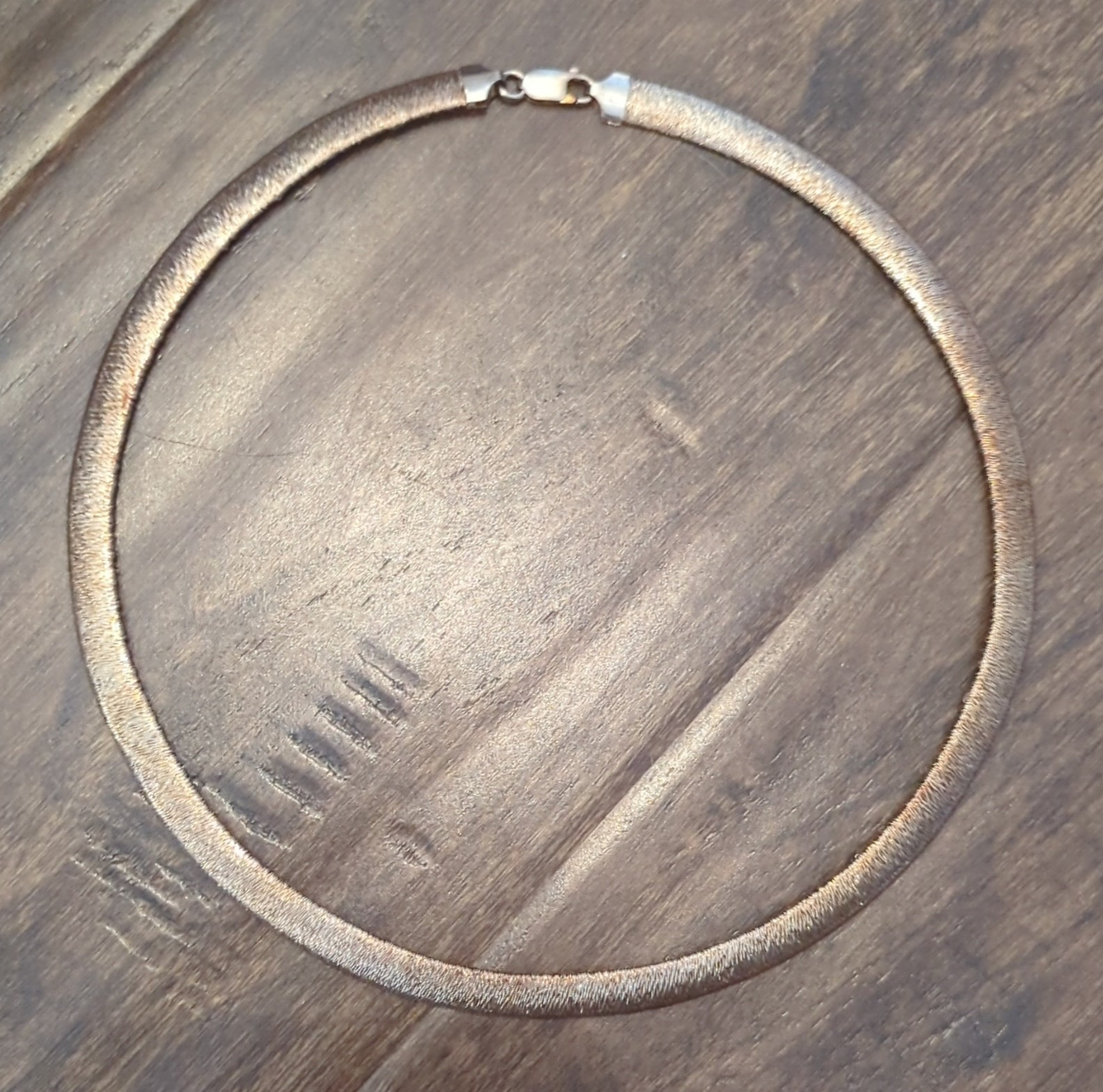 Milor Signed 925 Sterling Silver Omega Choker Necklace Chain Lobster Clasp