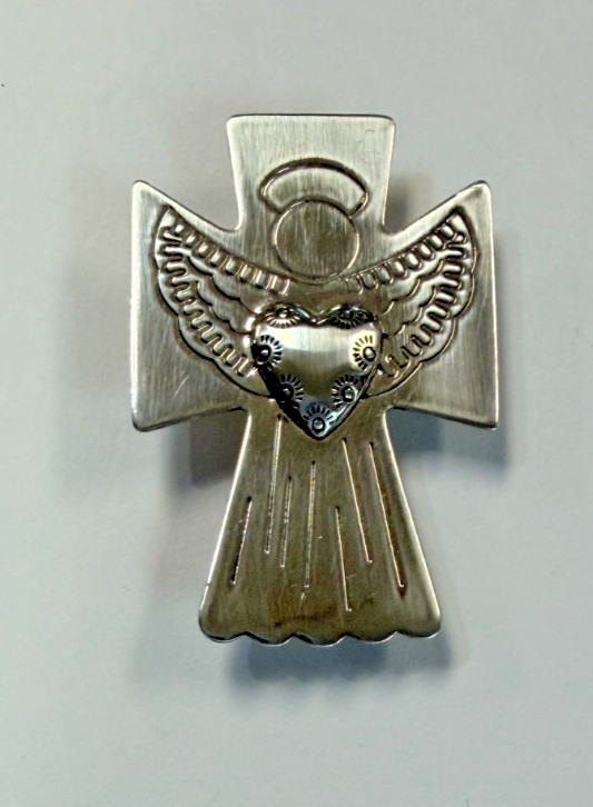925 Sterling Silver Carolyn Pollack Relios Southwest Angel Heart Pendant Brooch
