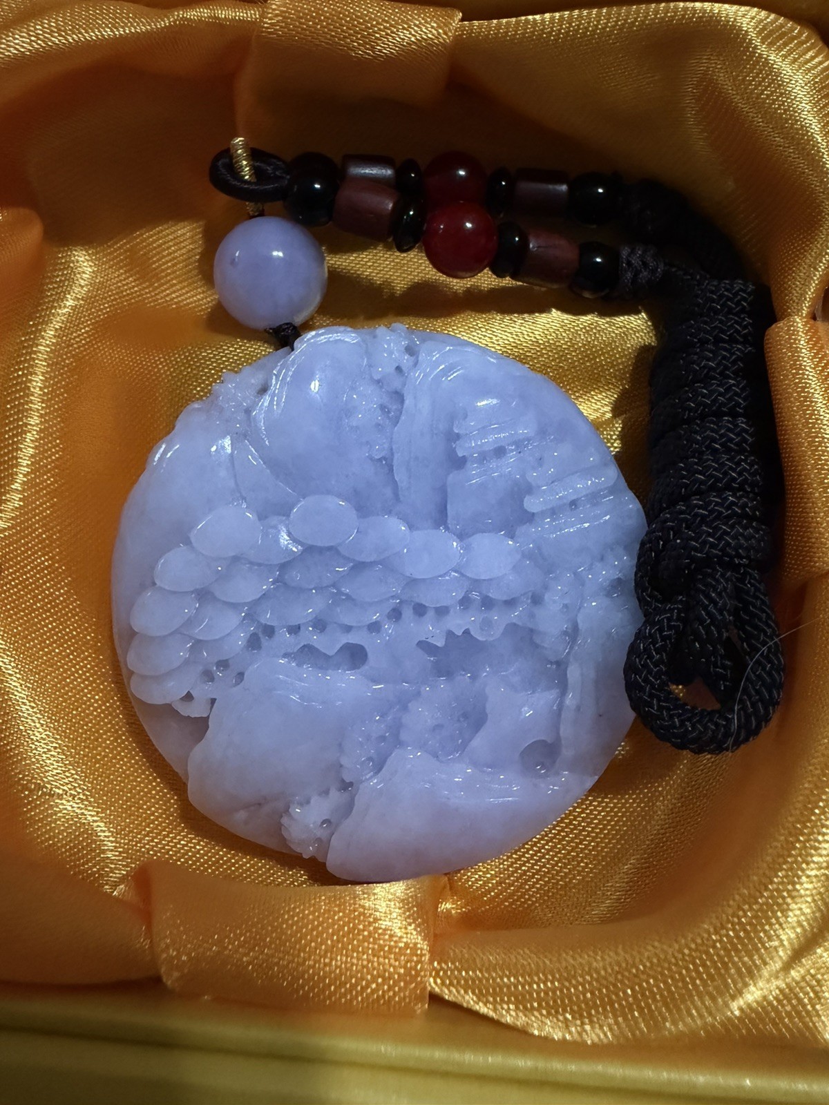 Untreated Burma Myanmar Grade A Jadeite LAVENDER Landscape Carved純天然翡翠A货水潤紫羅蘭 山水