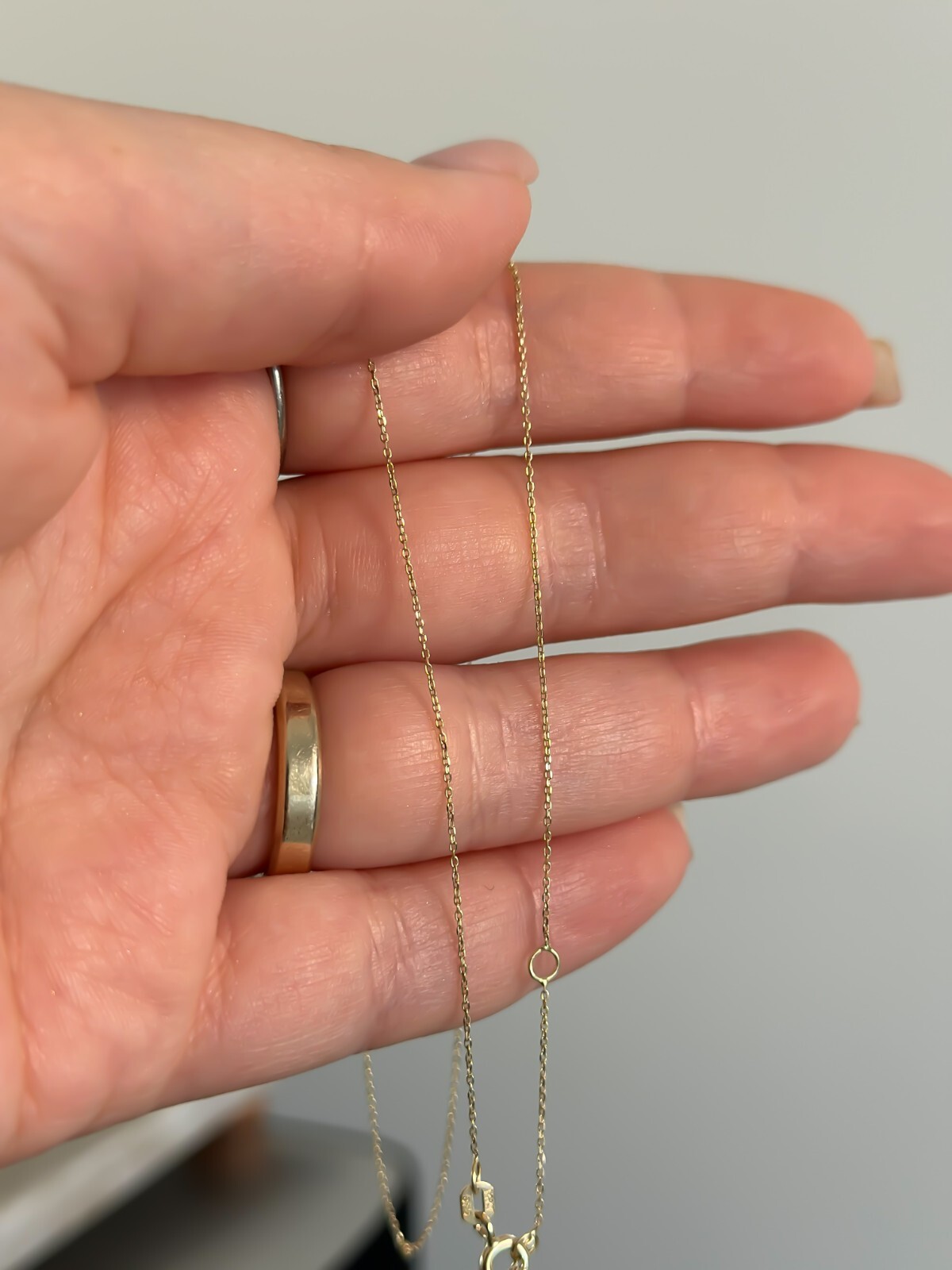 14k SOLID Gold Cable Chain 0.5mm Thin Necklace Adjustable 16″, 17″ & 18″, Boston