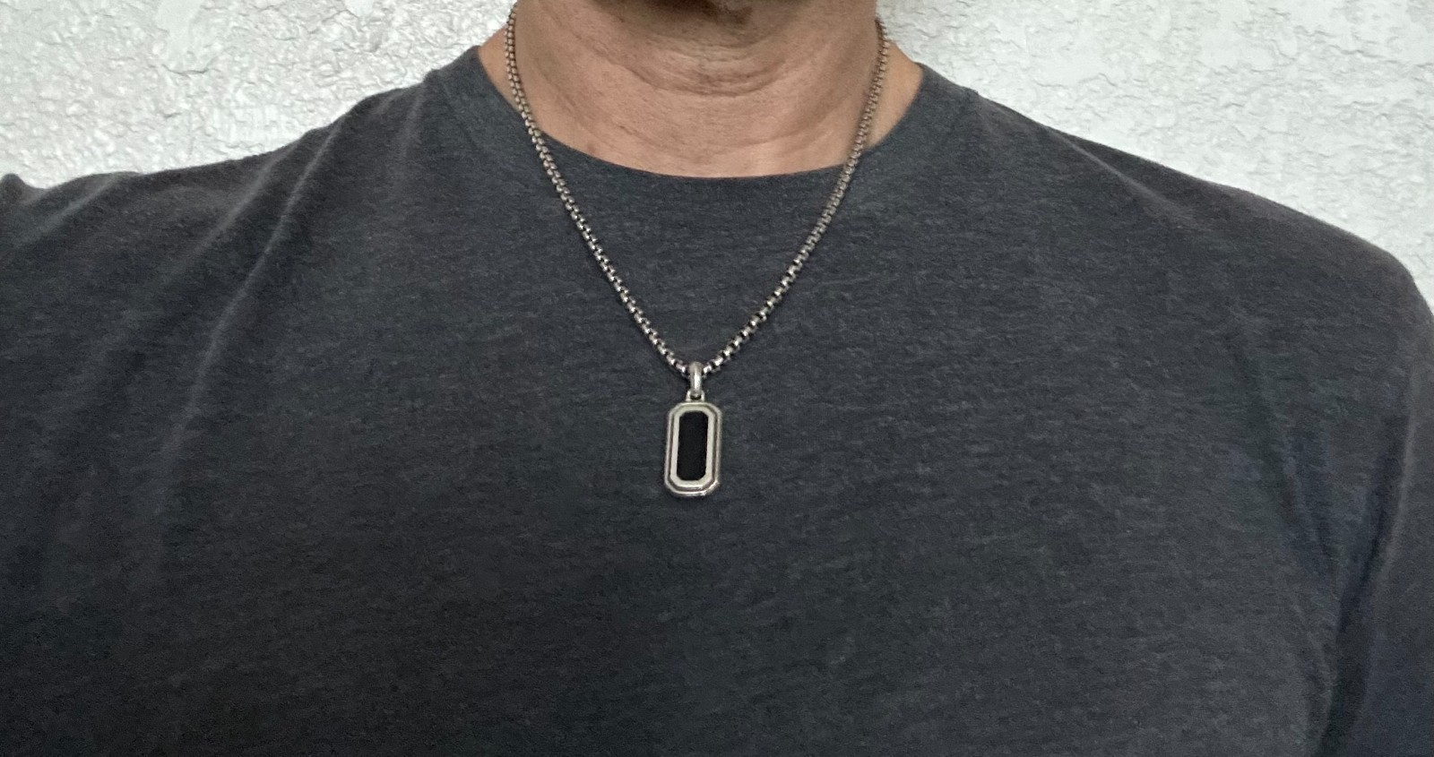 David Yurman 26.5mm Deco Amulet Enhancer Sterling Silver Black Onyx w/Pouch