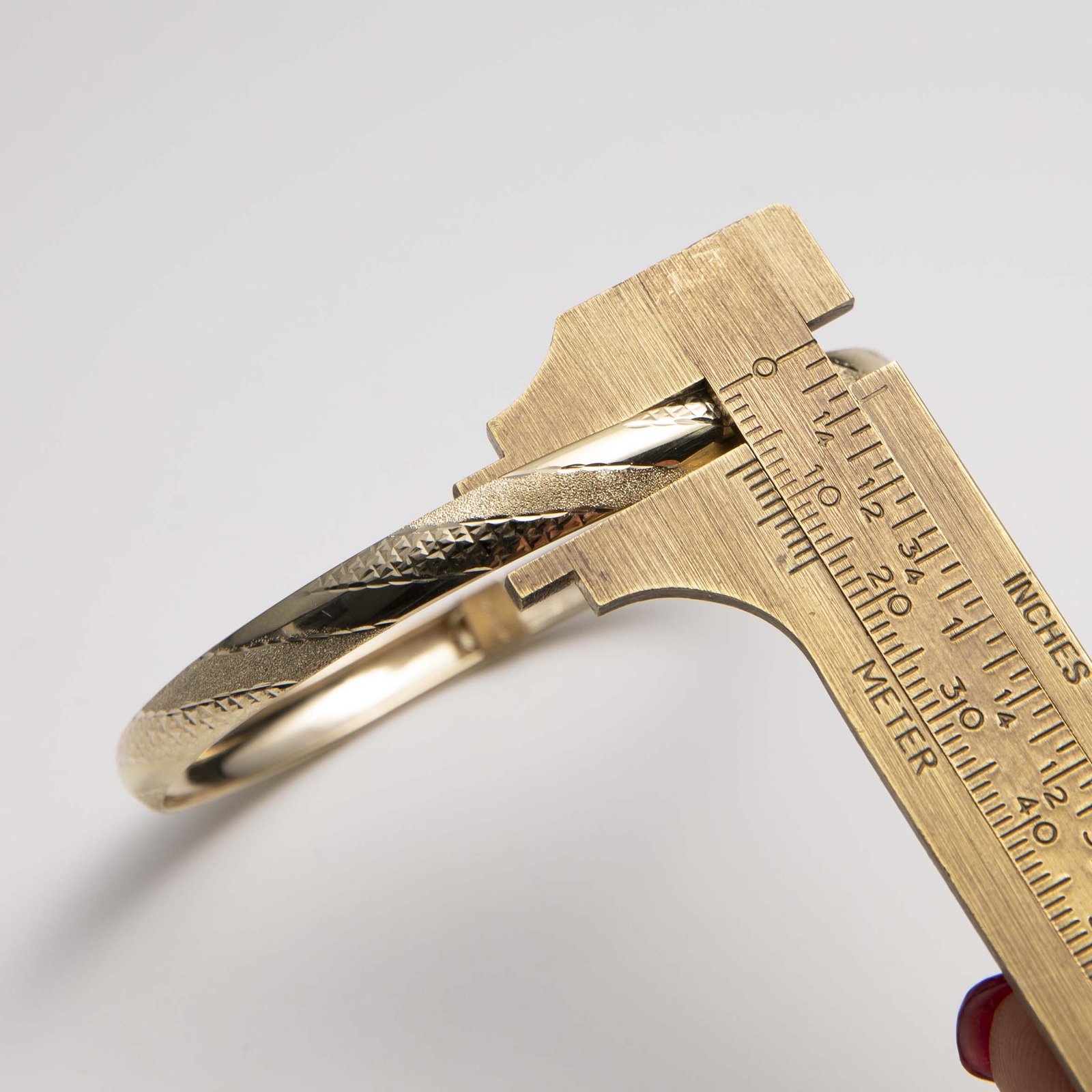 6mm Diamond-Cut Bangle Bracelet Real 10K Yellow Gold Size 8
