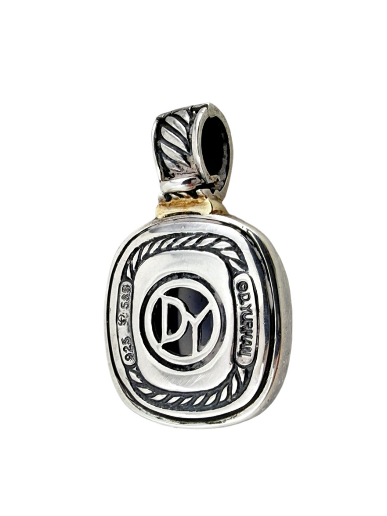 David Yurman 14K Gold .925 Sterling Silver Noblesse Chalcedony Albion Pendant