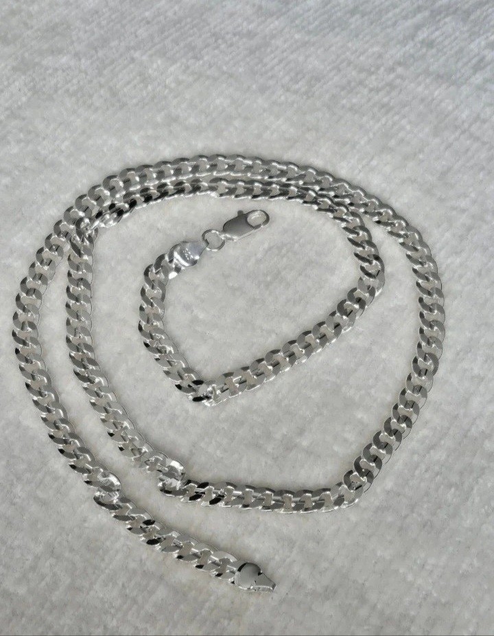 24″ 925 Hallmarked Silver 7MM Width Unisex Necklace. Brand New. UK Seller.