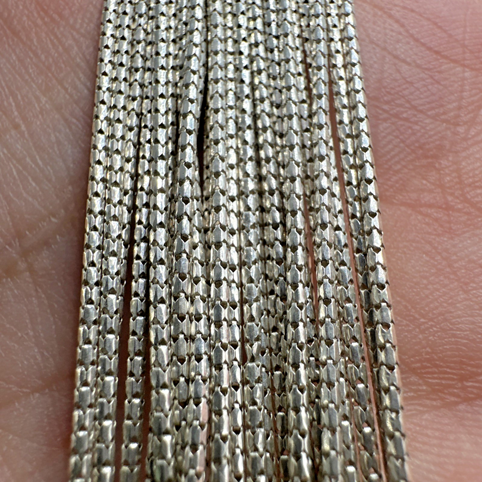 Vtg Stunning Milor Italy Multistrand Sterling Silver Necklace Toggle Clasp 47.7g