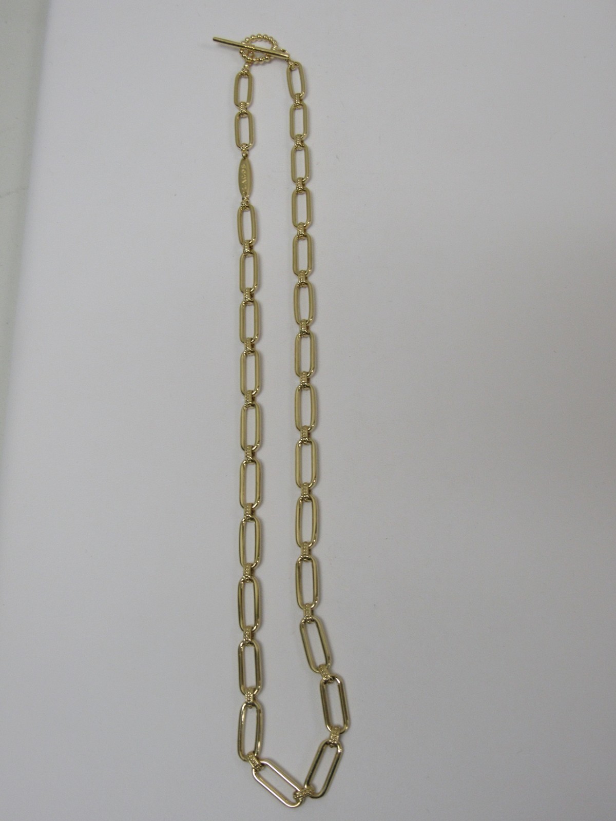 Designer LAGOS 18K Signature Caviar Gold Oval Link Necklace, 18″ Length