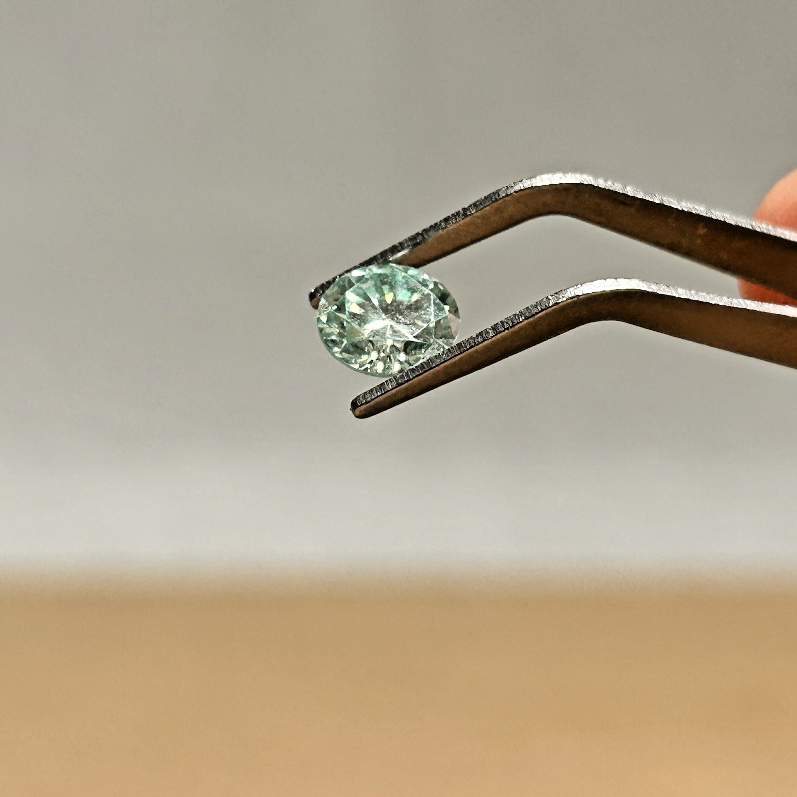 1.60 Ct Round Brilliant Loose Moissanite – Green-Tinted / Lab-Grown