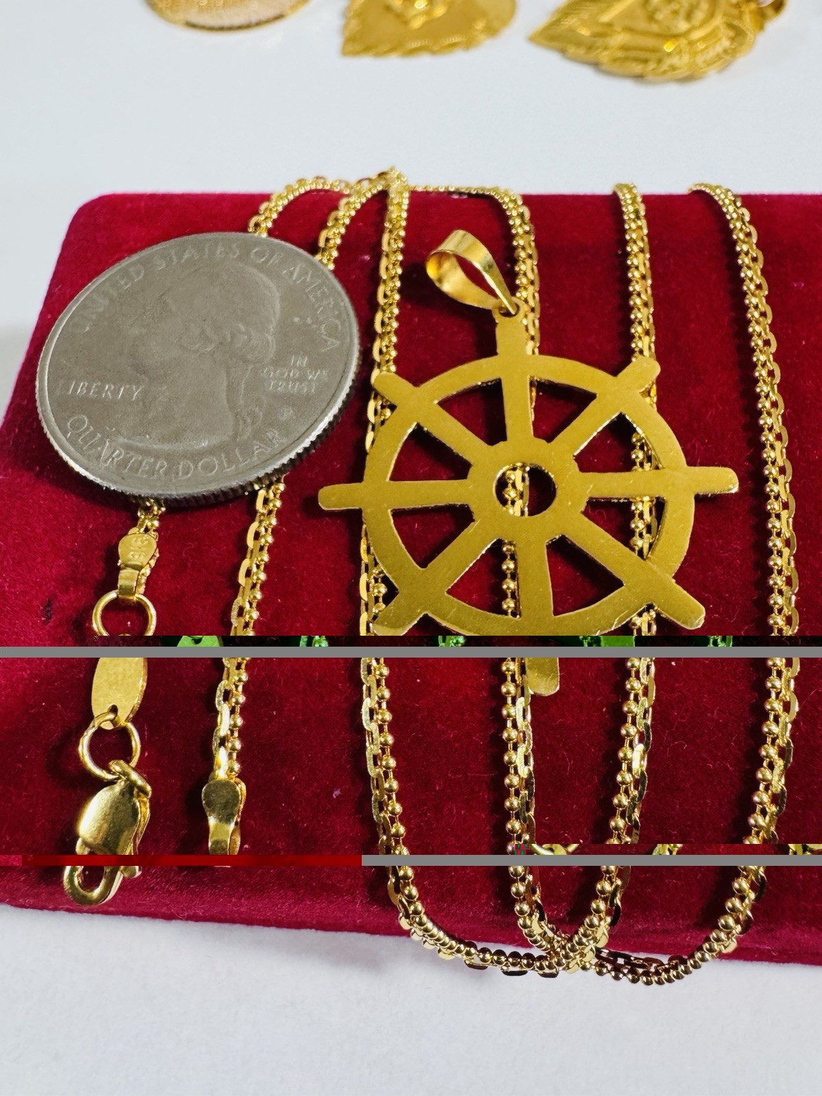 Saudi Dubai 22K Solid 916 Real Gold Mariner Set Necklace 20” Long 8.04g 2.2mm