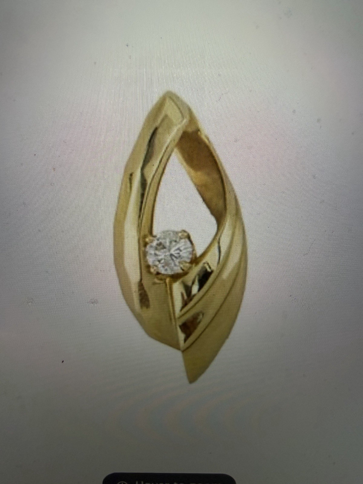 14K Yellow Gold Diamond Teardrop Pendant — .33ct Natural Diamond, SI1/I