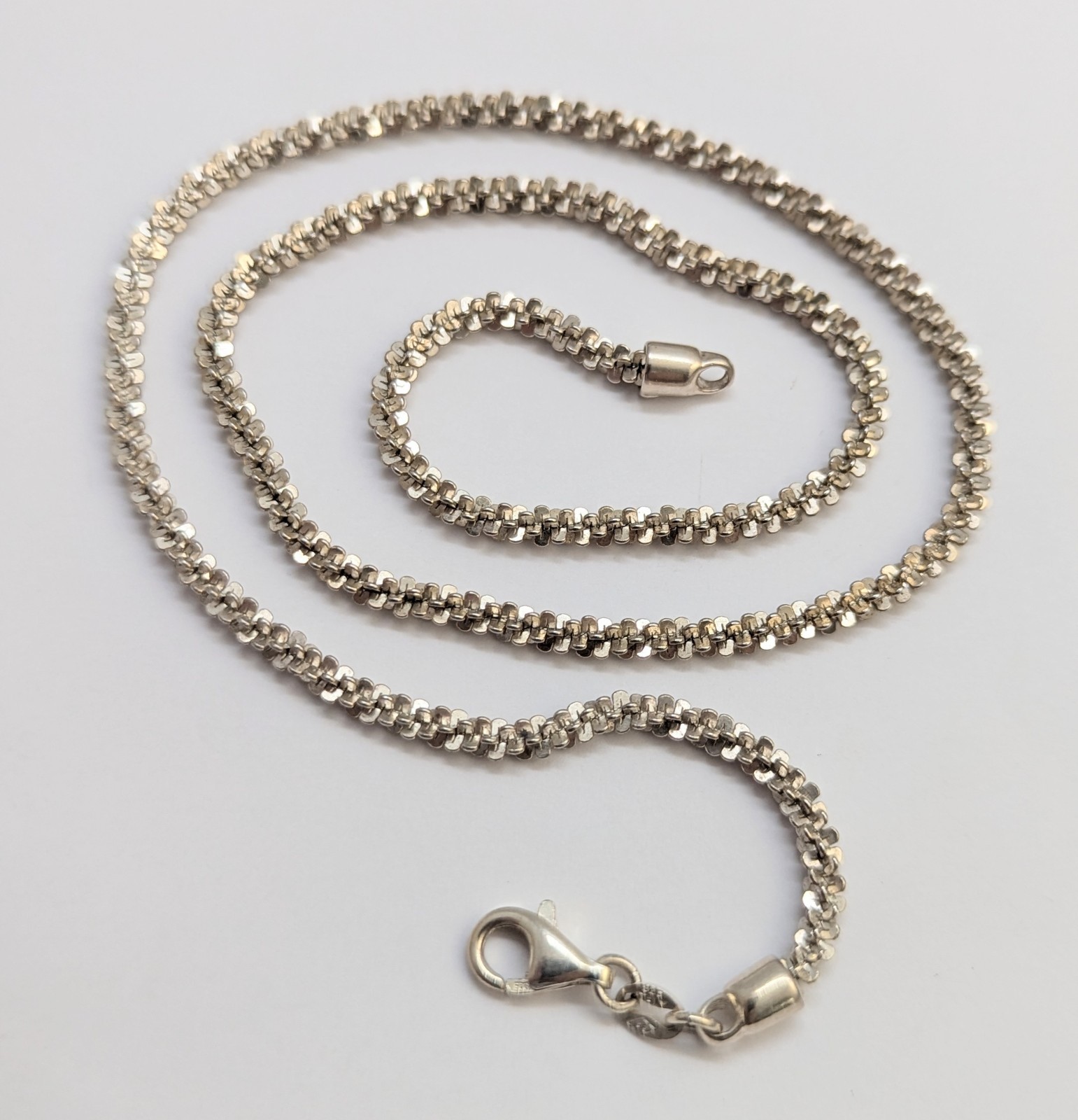 Sterling Silver 18″ 3mm Paddle Bar Margarita Link Chain Necklace