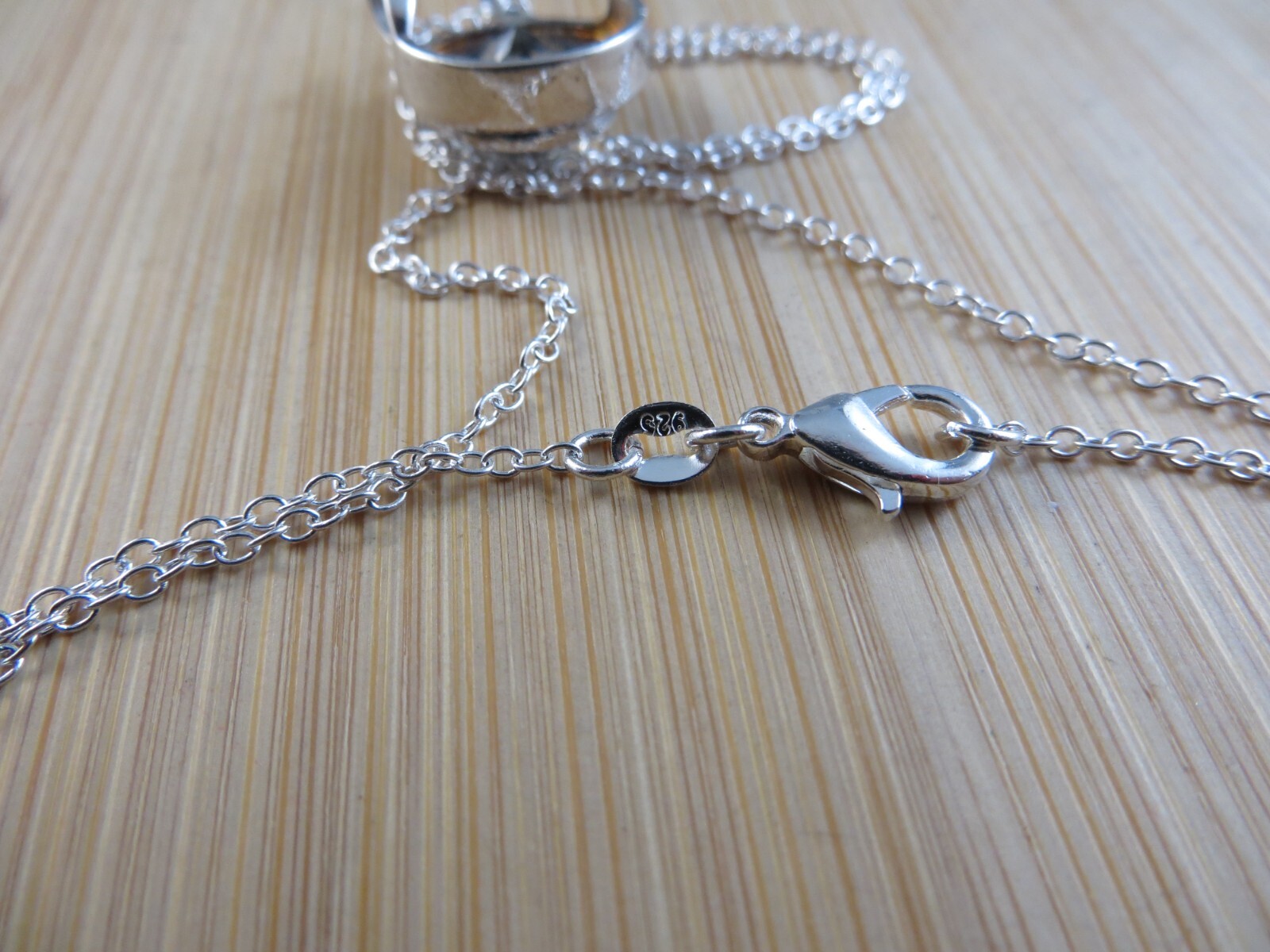 Very Light Blue Topaz Sterling Silver Round Pendant 18″Chain Necklace #586