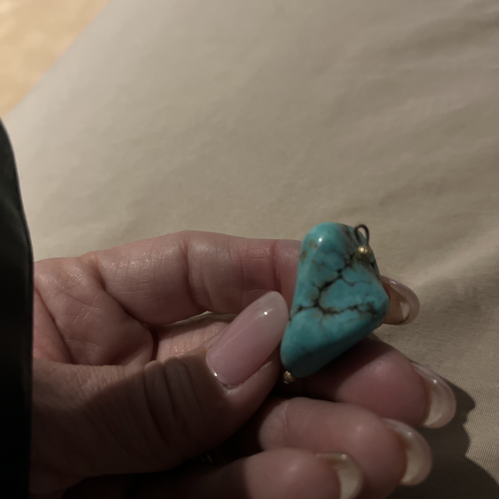Gorgeous gold turquoise pendant- Ready for a chain.