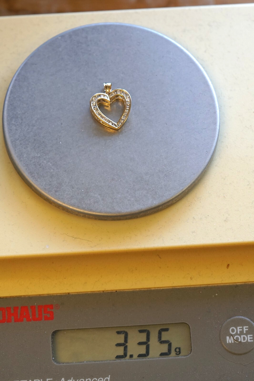 14K Yellow Gold 1/2ctw *HEART* Natural Diamond Pendant, 3.4grams