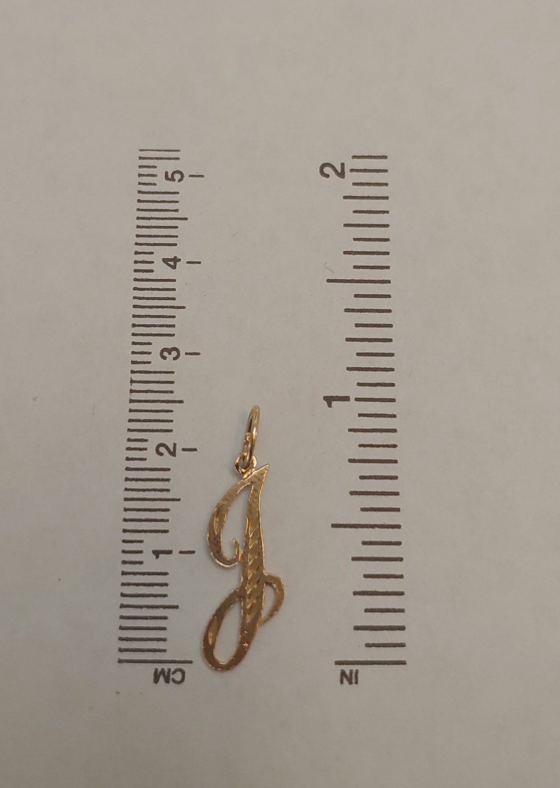 New 14k Yellow Gold Cursive Initial Letter ‘J’ Charm Pendant