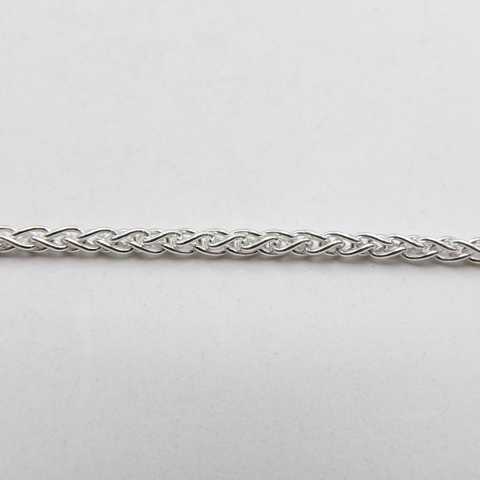 Sterling Silver Round Wheat Link Pendant Chain Necklace Long 36in Italy New