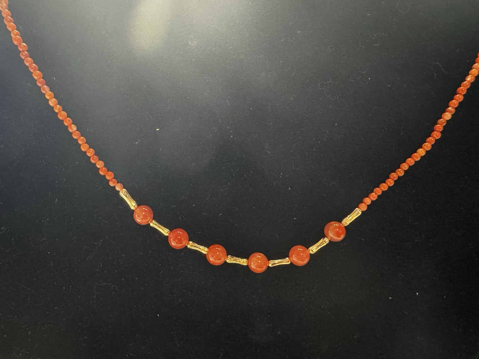 Natural nanhong agate jade necklace 2.5-6mm 17”-19” New in box free shipping