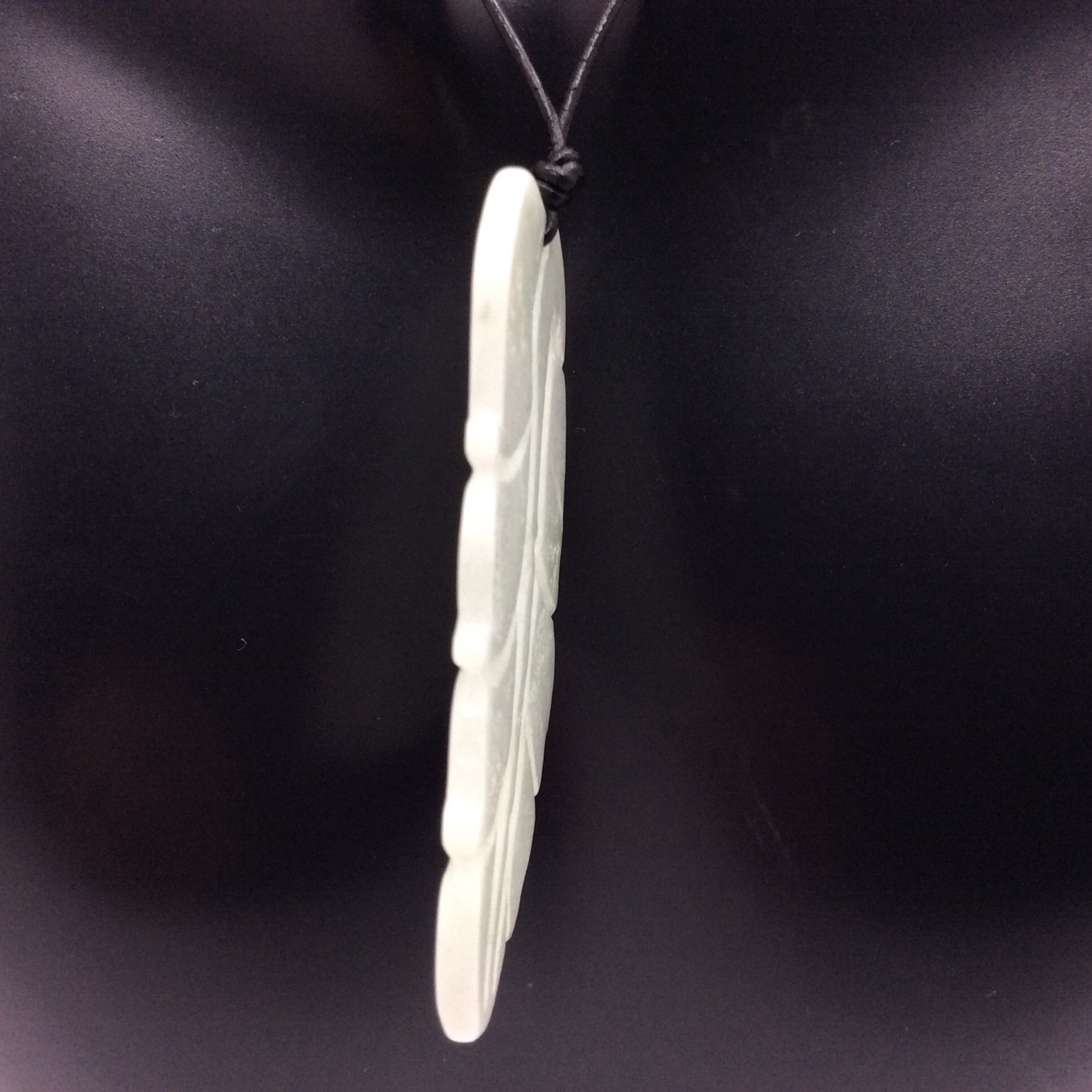 Burmese Jade Leaf Pendant Light Green Jadeite Jade Necklace Burma Myanmar #3