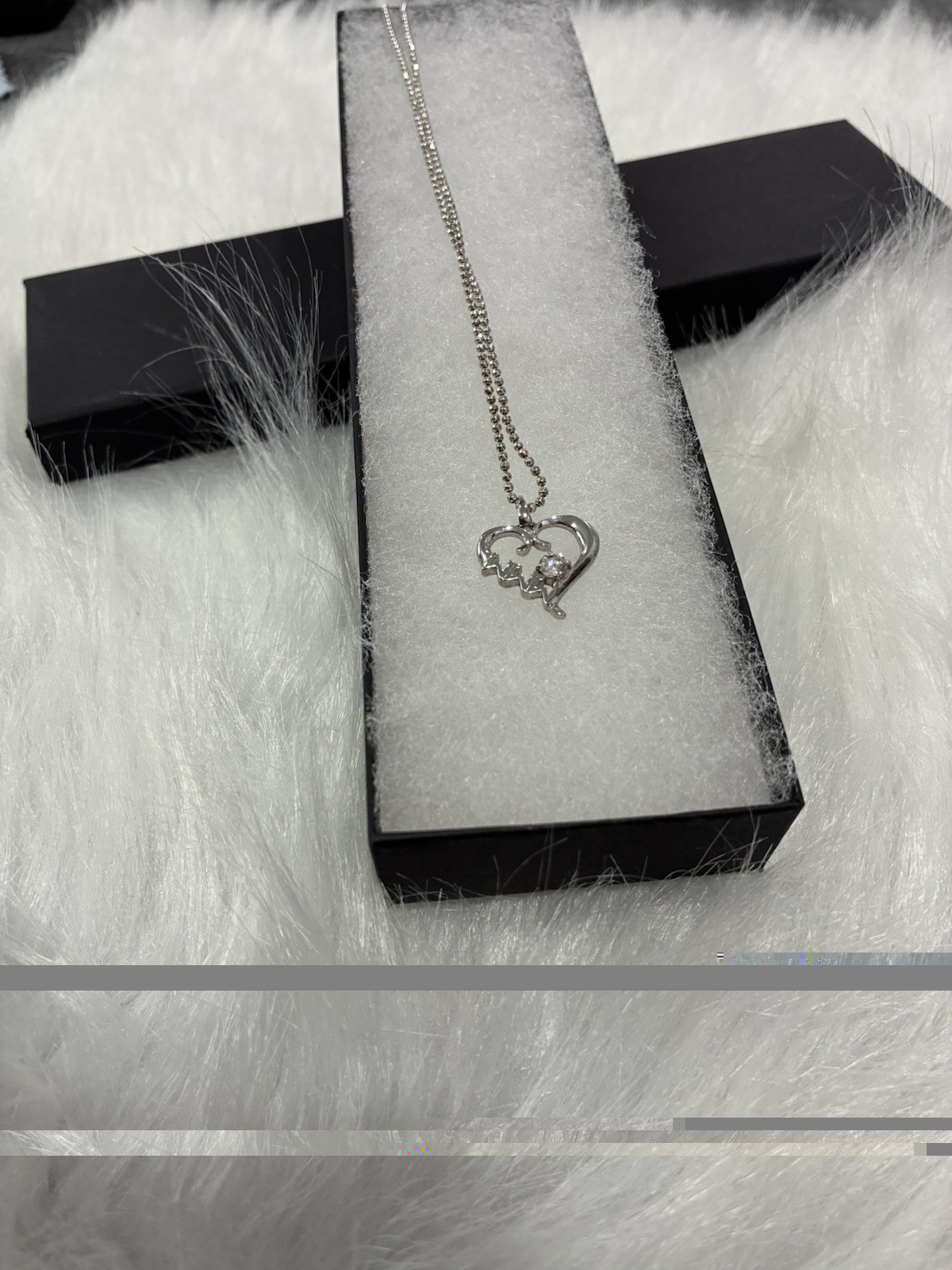 Sterling Silver 925 Heart Love Charm Pendant Ball Chain Lobster Clasp Signed