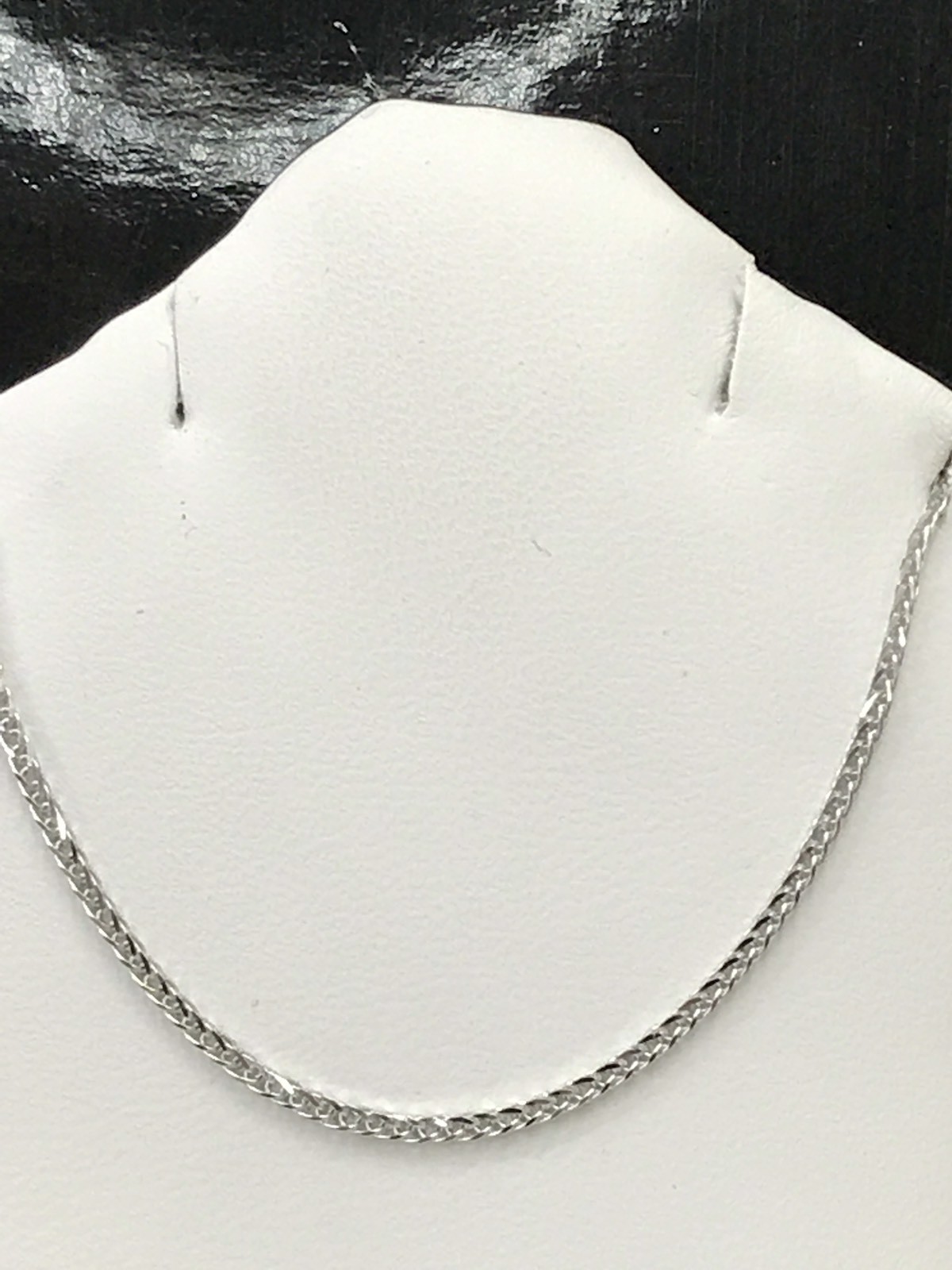 14k Solid White Gold foxtail wheat necklace Chain 1mm 16-18 inches Brand New